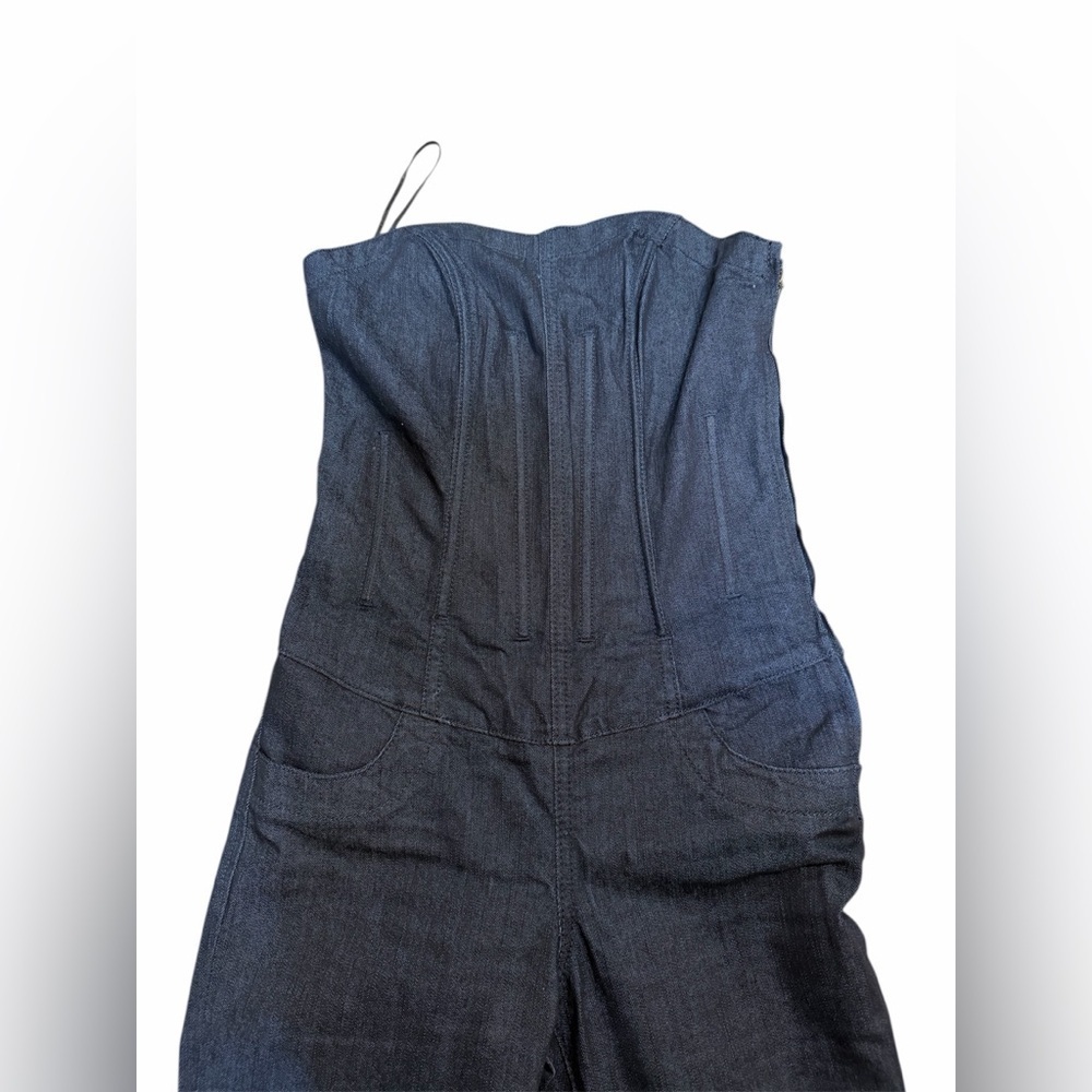 Vintage Y2K Arden B Strapless Denim Jumpsuit Corset Top Deadstock NWT Size 4 - Picture 3 of 7